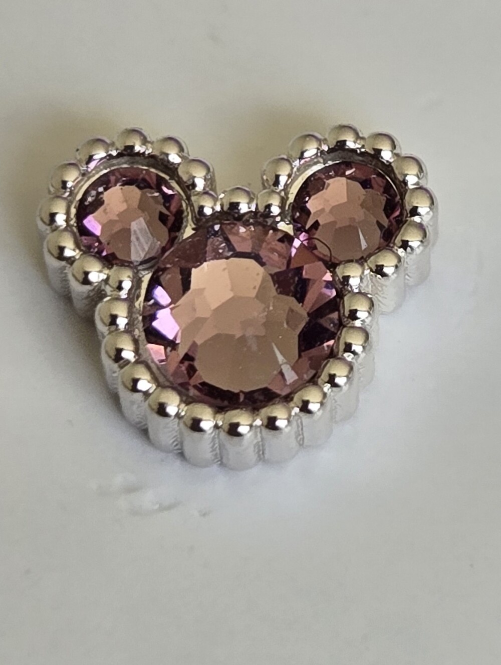 Mickey JUNE Birthstone Earrings - Silver plated with Light Pink CZ - Picture 5 of 9